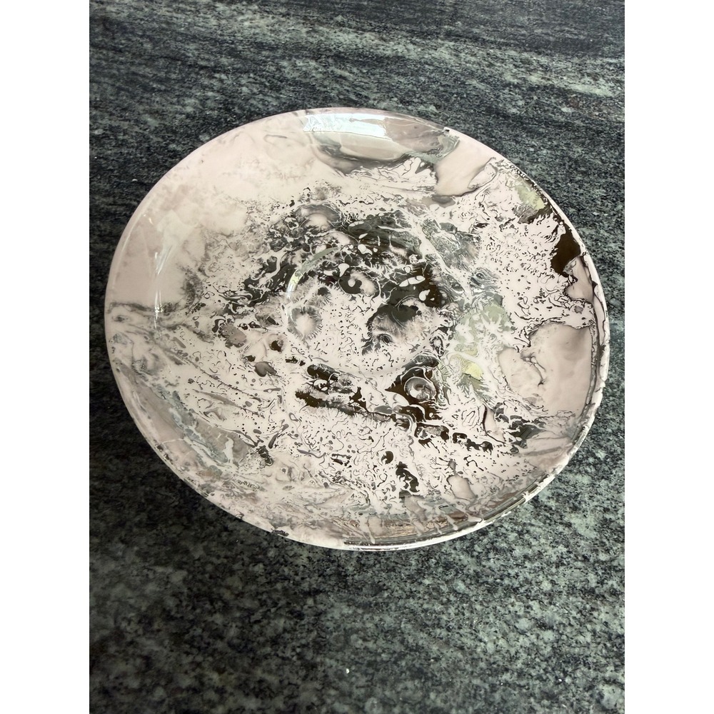 Sascha Brastoff California MCM Marbleized Gold Grey Ceramic Bowl 6.5 Inch